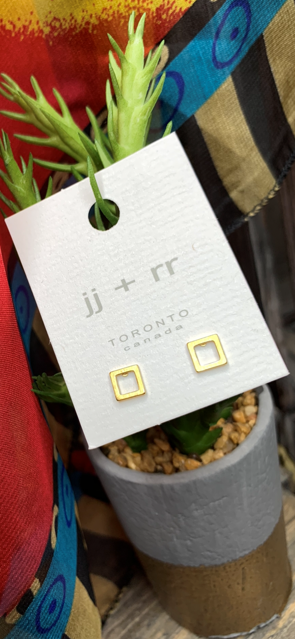 Jewelry - Fab Accessories - Small Square Earrings in Gold