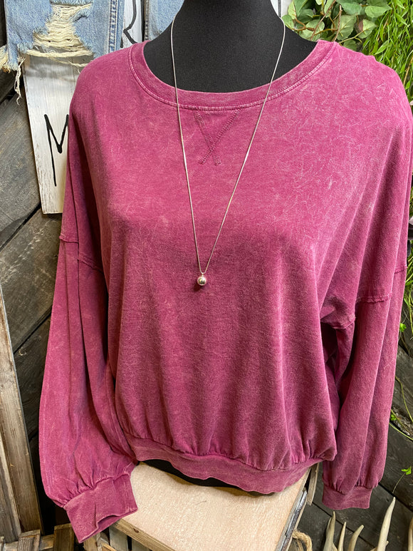 Free People - Cranberry Long Sleeve Shirt