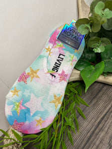 Giftware - No Show Liner Socks Stars in Pink, Blue/Gold