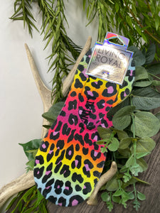 Giftware - No Show Liner Socks Rainbow Cheetah Print