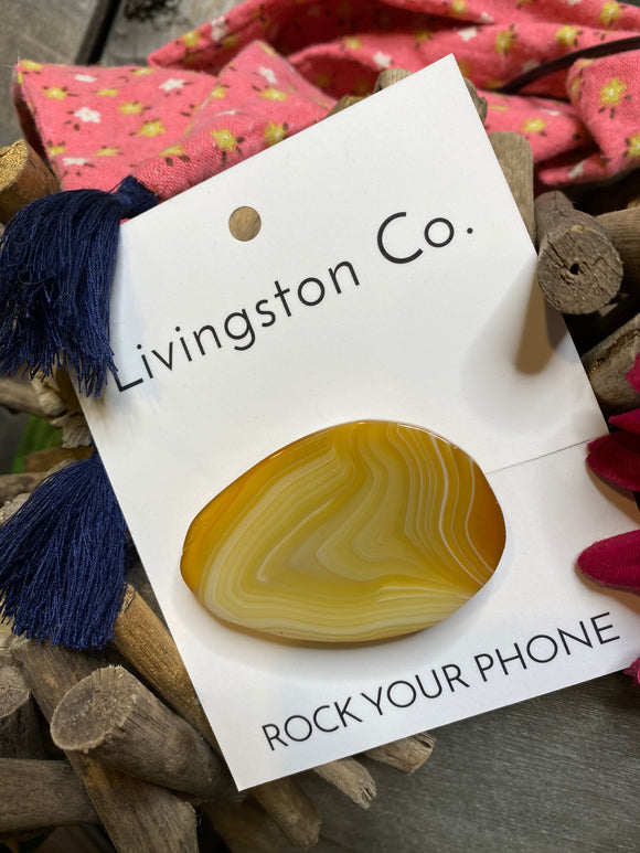 Giftware - Livingstone Co. Rock Your Phone Mustard Pop Socket