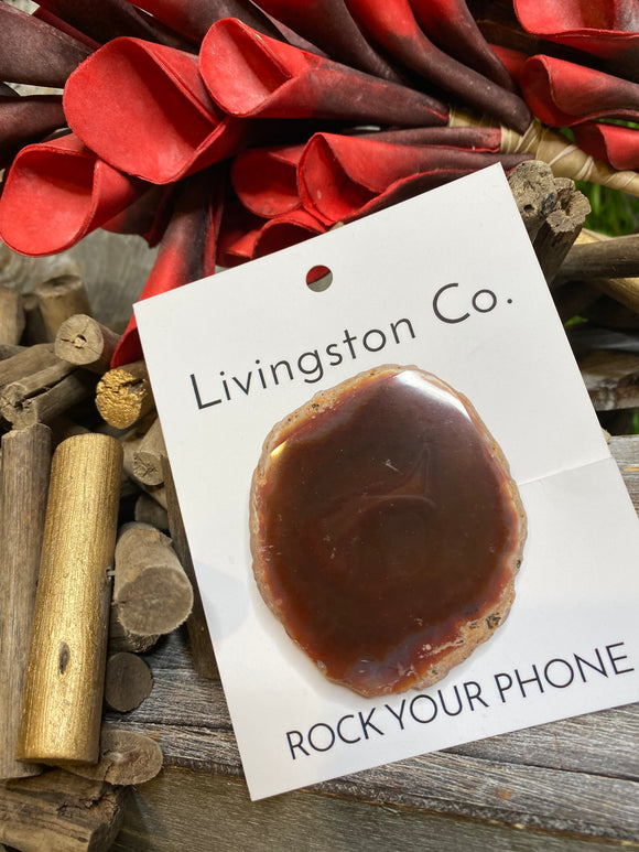 Giftware - Livingstone Co. Rock Your Phone Red/Brown Pop Socket