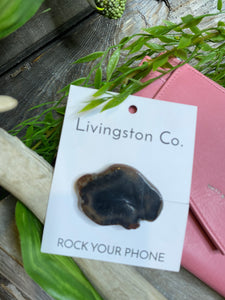 Giftware - Livingstone Co. Rock Your Phone Dark Brown Pop Socket