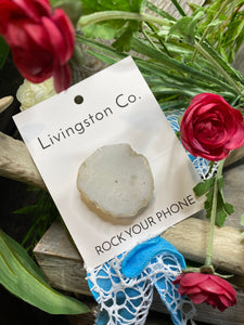 Giftware - Livingstone Co. Rock Your Phone Solid White Pop Socket