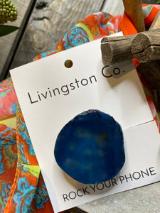 Giftware - Livingstone Co. Rock Your Phone Solid Blue Pop Socket