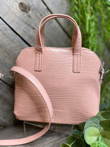 Louenhide - Baby Candice Purse in Pale Pink Croc