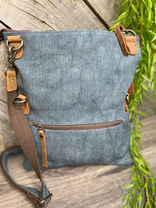 DaVan - Tie Dye Cotton/Linen Purse/Shoulder Bag in Blue