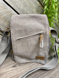 DaVan - Small Canvas Shoulder Bag in Charcoal