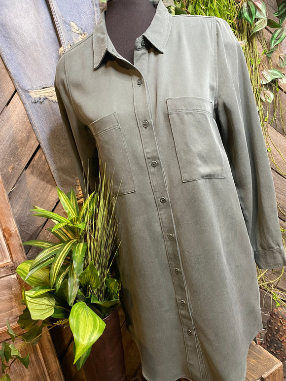 Gentle Fawn - Aiden Shirt Dress in Silver Pine