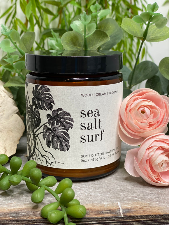 Just for Him - Sea Salt Surf 9 Oz. Soy Candle in Wood/Cream/Jasmine