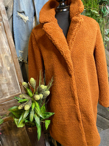 Blowout Sale - Coats/Jackets C'est Moi Fuzzy Jacket in Rust