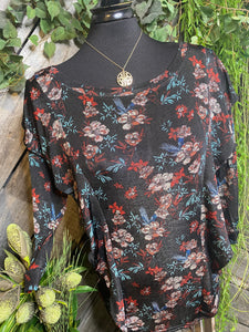 Blowout Sale - Free People Blouse in Flowered Print