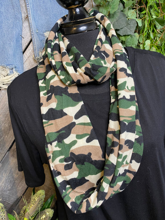Blowout Sale - Winter Accessories Nisha Creations Infinity Scarf in Camo