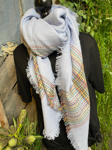 Blowout Sale - Winter Accessories Scarf in Blue/Red /Navy/Yellow Stripes