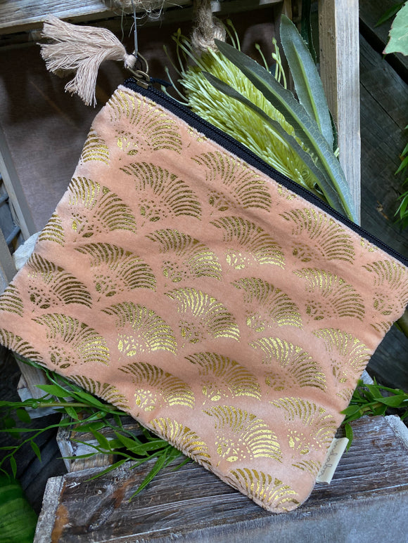 Blowout Sale - Giftware - Indaba Zipper Bag in Pink/Gold