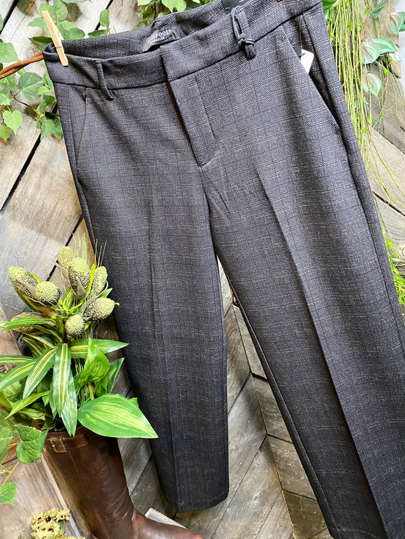 Blowout Sale - Liverpool - Kelsey Stovepipe Trouser in Grey/White Tweed