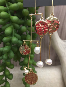 Jewelry - Pilgrim - Asymmetrical Pearl & Gold Earrings