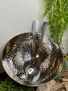 Giftware - Stainless Steel Salad Bowl with Servers