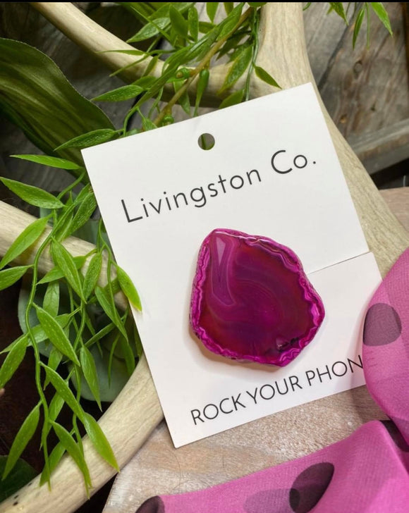 Giftware - Livingstone Co. Rock Your Phone Solid Pink Pop Socket