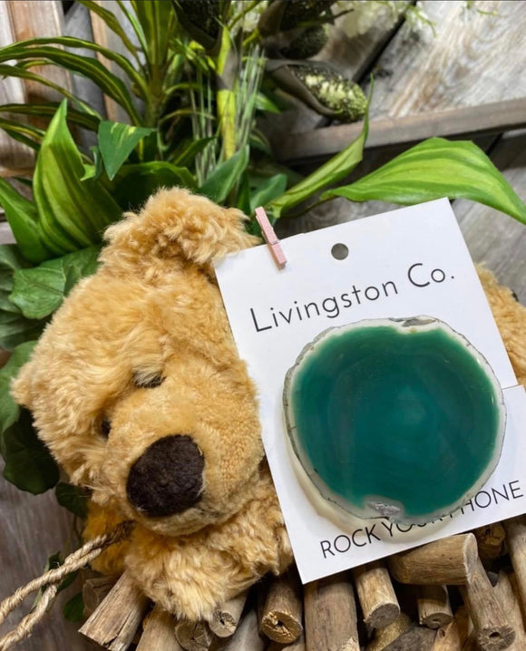 Giftware - Livingstone Co. Rock Your Phone Solid Large Green Pop Socket