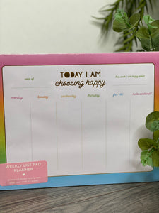 Giftware - Taylor Elliott Designs "Today I am Choosing Happy" Weekly Planner